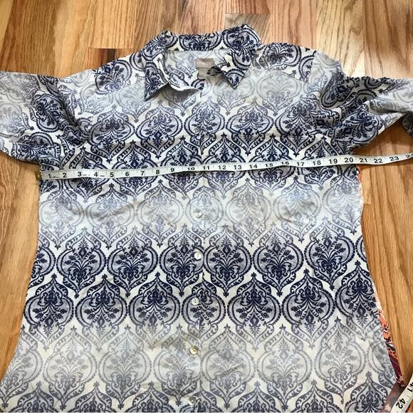 Chicos button down multi color floral blouse size 1 8/10 - Picture 6 of 6